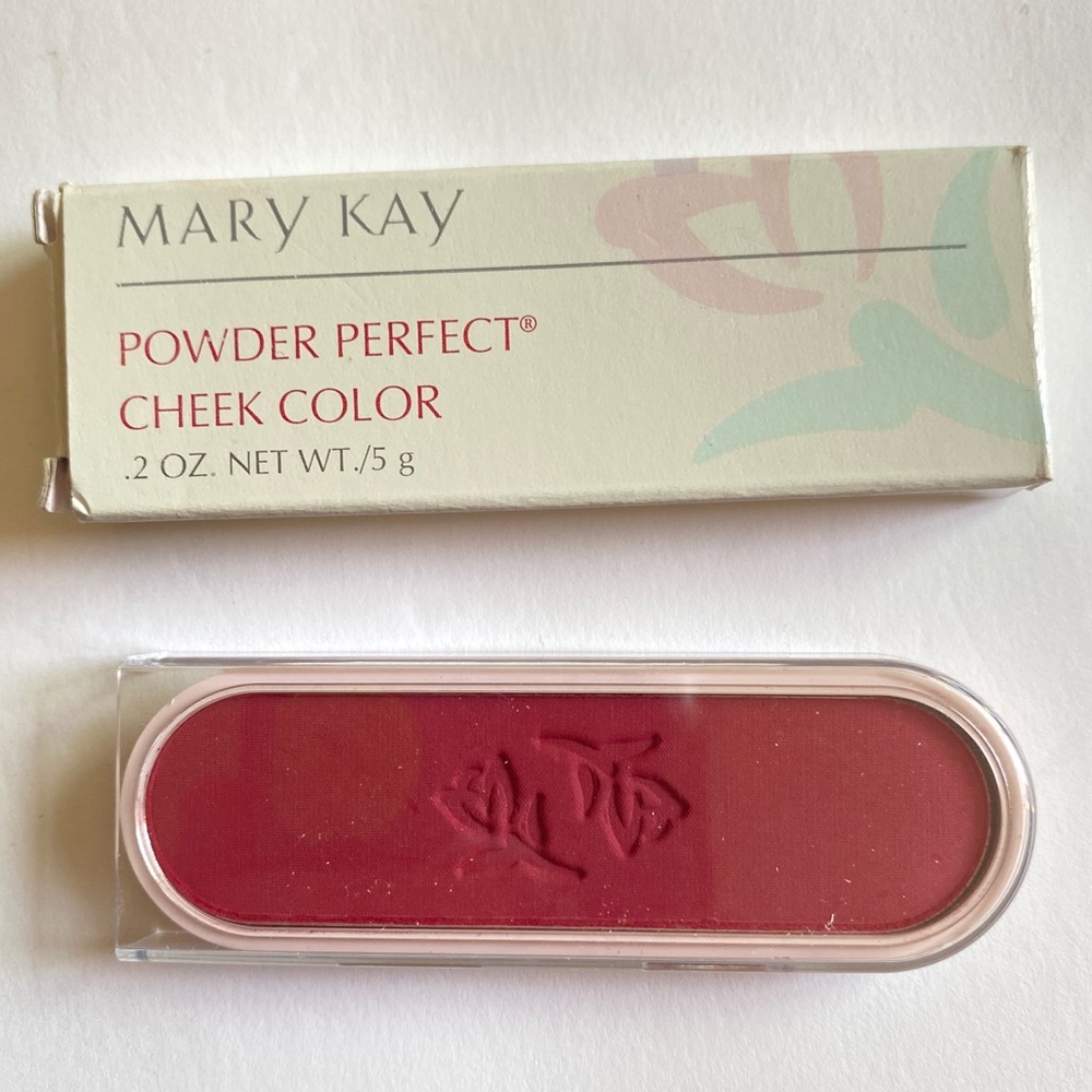 Mary Kay Powder Perfect Cheek Color True Red 6216 .2oz NOS Blush Beauty VTG Disc